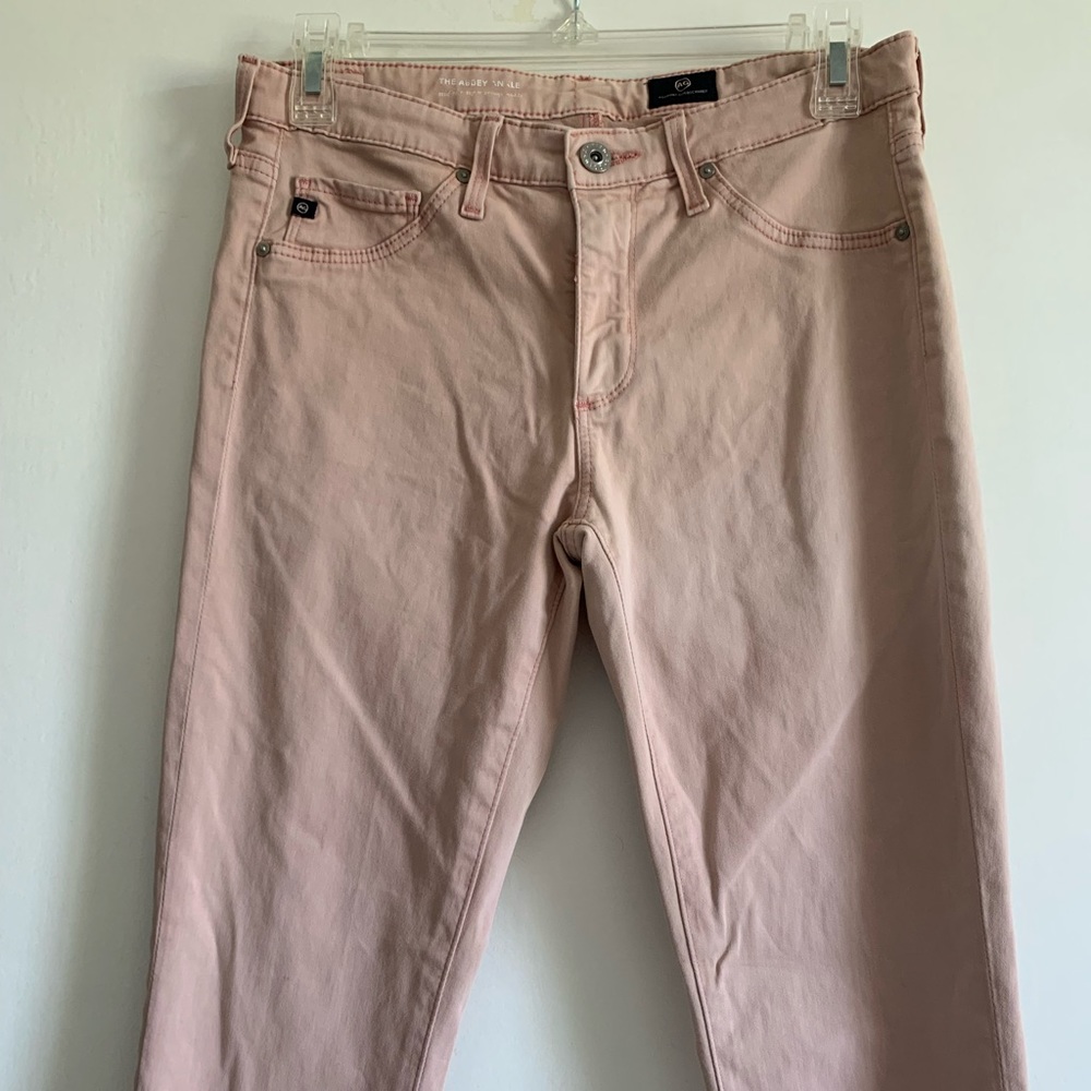 AG Adriano Goldschmied Light Pink ‘The Abbey Ankle’ Mid Rise Super Skinny Jeans - Picture 3 of 6